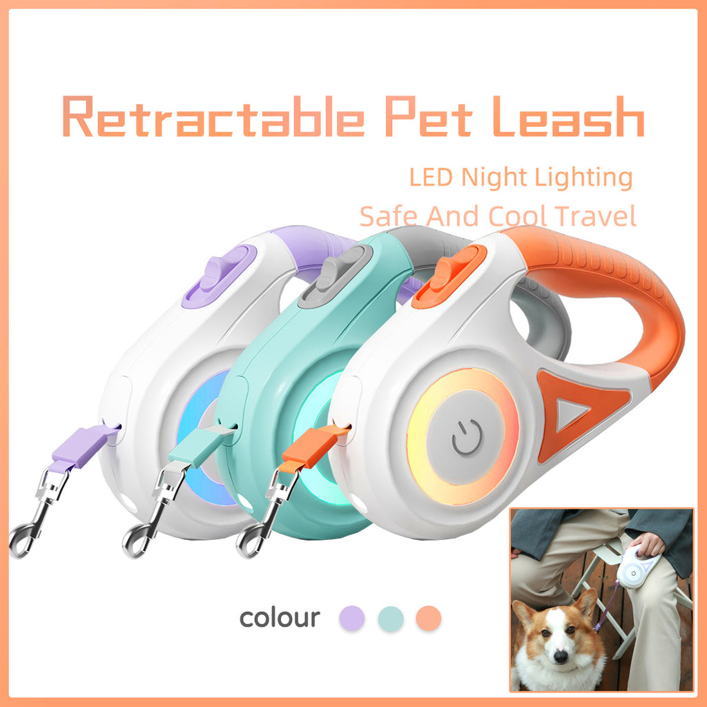 Dog Leash Retractable Leash And Dog Collar Spotlight Automatic